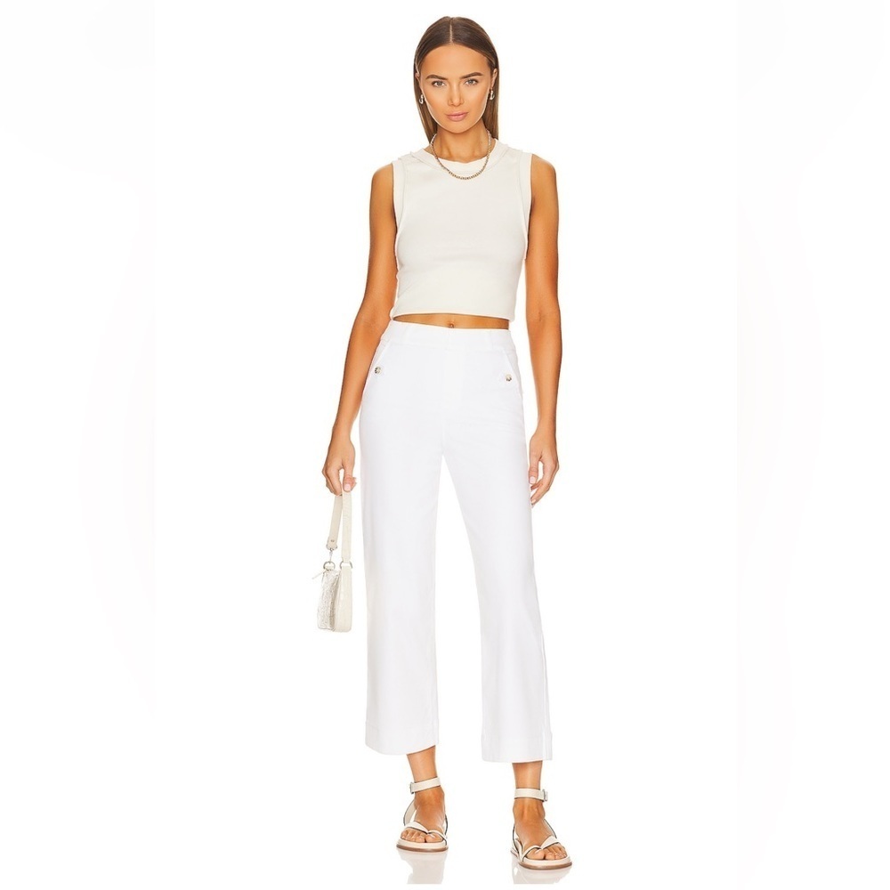 Spanx Stretch Twill Cropped Wide Leg Pant in Bright White 1X NWT